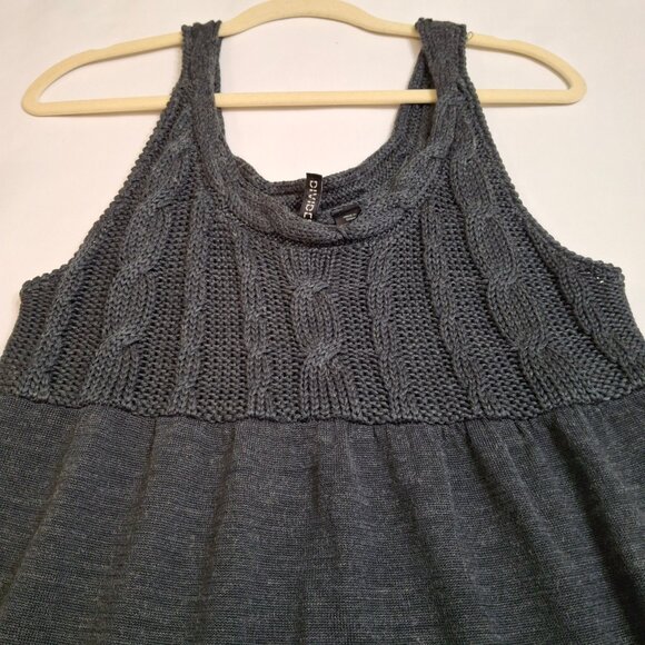 Babydoll  Cable Knit Dress Jumper Size M Empire Waist Chunky Cable Knit on Top - Picture 3 of 16